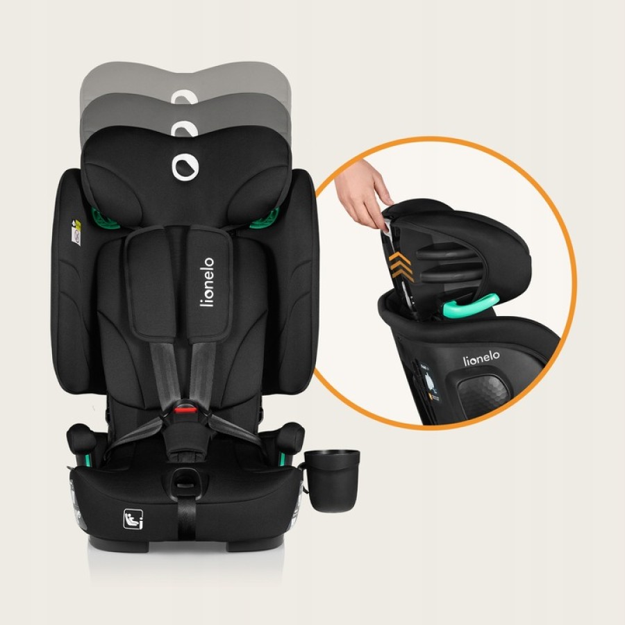 Lionelo Nelly I-Size Isofix Κάθισμα Αυτοκινήτου 76-150Cm/9-36Kg Black Carbon