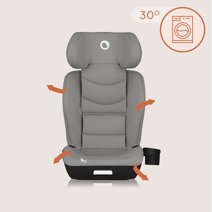 Lionelo Neal I-Size Isofix Κάθισμα Αυτοκινήτου 100-150 Cm Gray Concrete