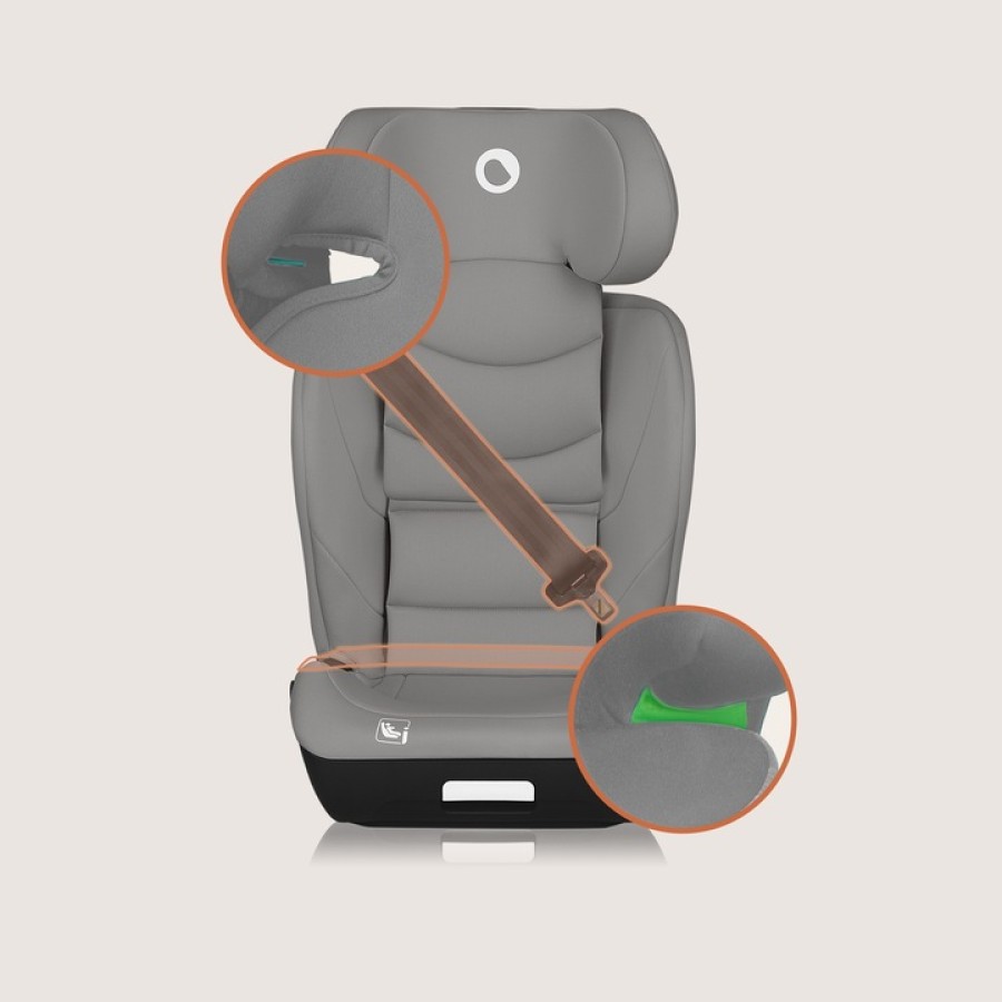 Lionelo Neal I-Size Isofix Κάθισμα Αυτοκινήτου 100-150 Cm Gray Concrete