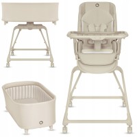 Lionelo Maddie Set Λίκνο-Ρηλάξ & Καρεκλάκι Φαγητού 3 Σε 1 Beige