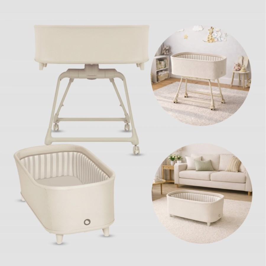 Lionelo Maddie Set Λίκνο-Ρηλάξ & Καρεκλάκι Φαγητού 3 Σε 1 Beige