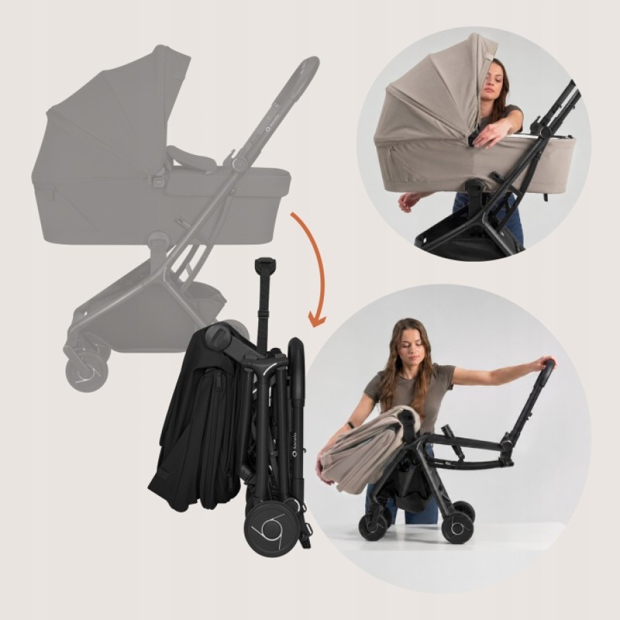 Lionelo Sia Flex Καρότσι Ταξιδίου 2 Σε 1 Έως 22Kg Black Onyx