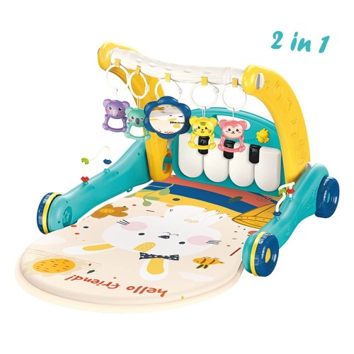 Bebe Stars Piano Bunny 2 in 1 Γυμναστήριο Μωρού & Περπατούρα με Μουσικό Πιάνο