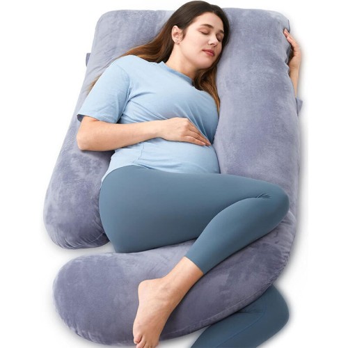 Momcozy Μαξιλάρι Εγκυμοσύνης & Θηλασμού U Shape 145cm Γκρι | Ορθοπεδική Υποστήριξη Σώματος,grey