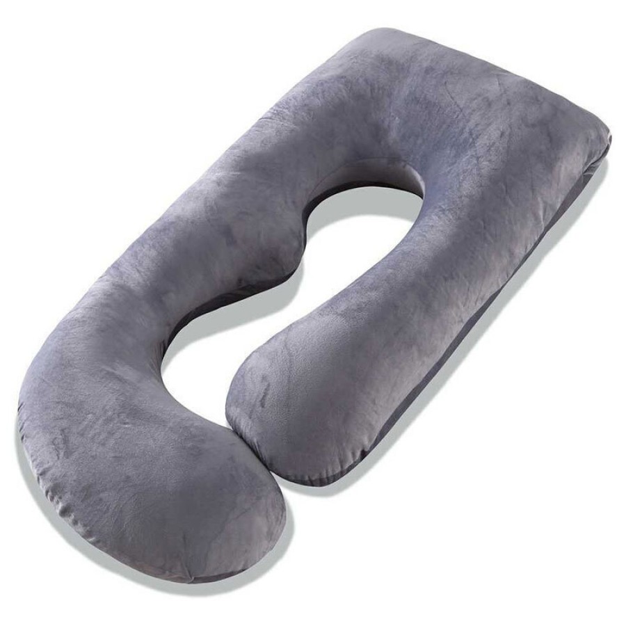 Momcozy Μαξιλάρι Εγκυμοσύνης & Θηλασμού U Shape 145cm Γκρι | Ορθοπεδική Υποστήριξη Σώματος,grey