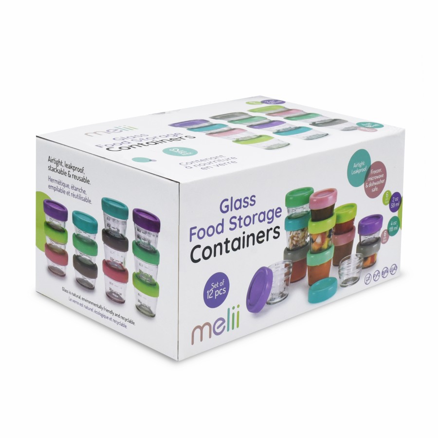Melii – Glass Baby Food Containers (60 Ml Set Of 6 120 Ml Set Of 6)