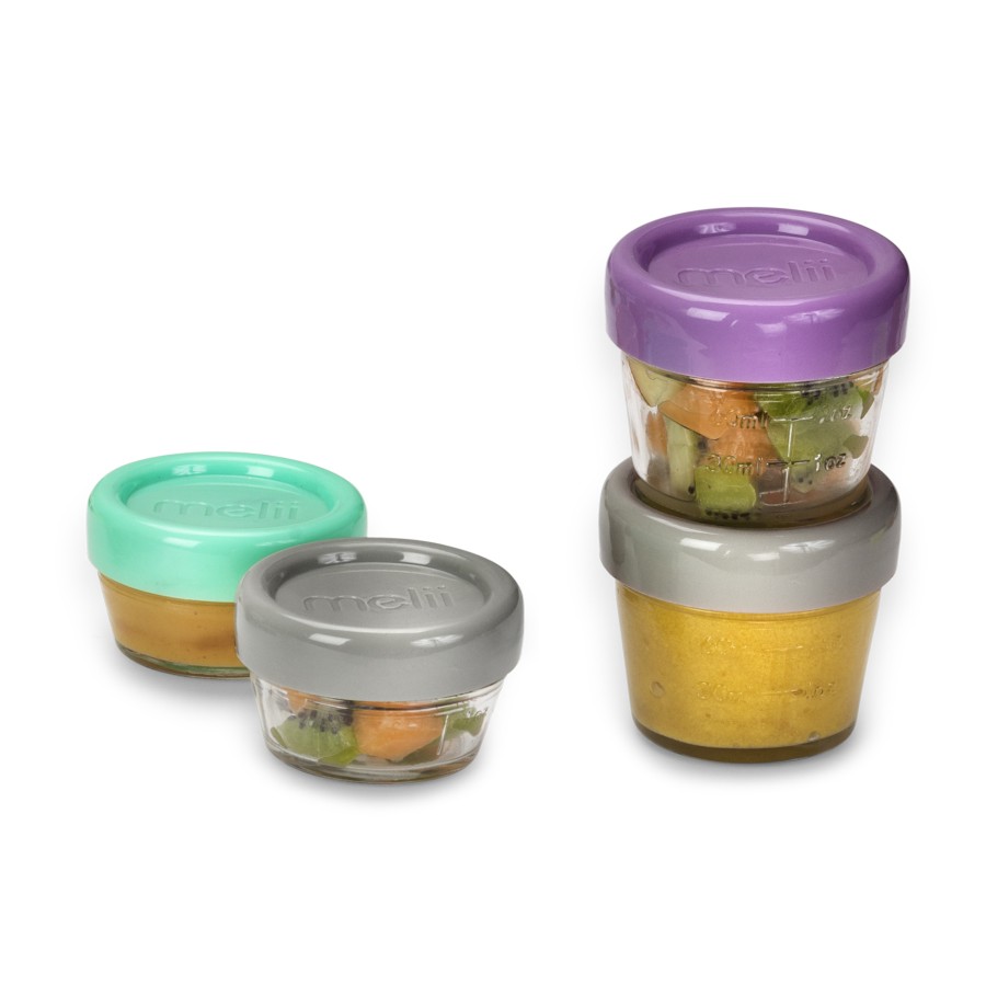 Melii – Glass Baby Food Containers (60 Ml Set Of 6 120 Ml Set Of 6)