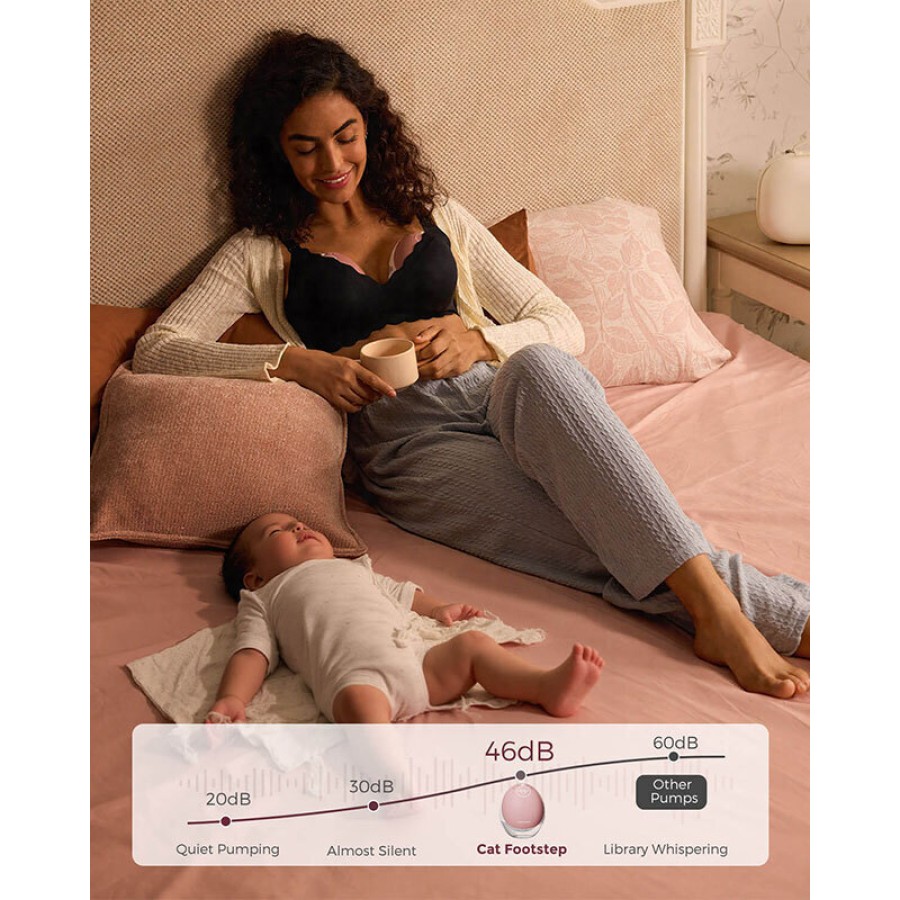 Momcozy M9 Ηλεκτρικό Θήλαστρο Hands-Free Μονό, Φορητό με App & Αναρρόφηση -300mmHg Κόκκινο