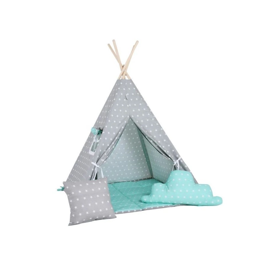 Elis Design Stars Παιδική Σκηνή Σετ Με Μαξιλάρια Gray Blue 1761/Sta