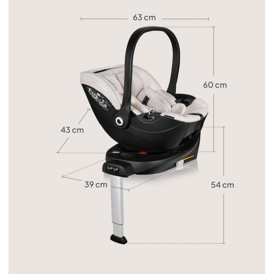 Lionelo Moxie i-Size set κάθισμα αυτοκινήτου 40-87cm & περιστρεφόμενη βάση isofix Black Carbon