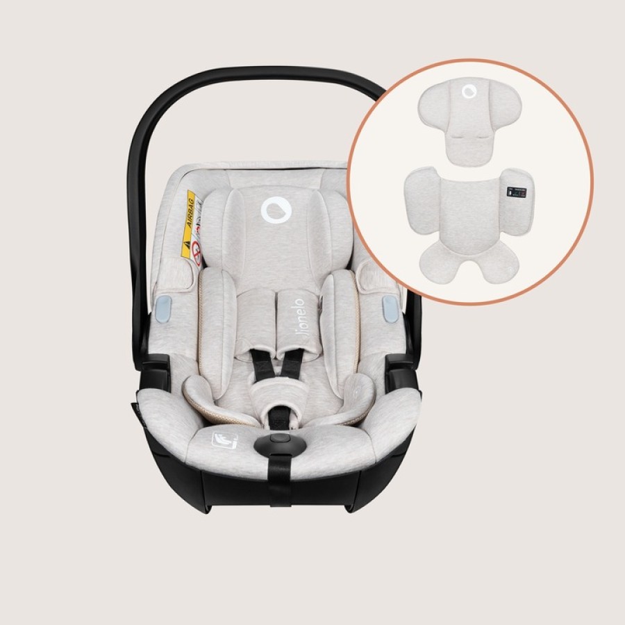 Lionelo Moxie i-Size set κάθισμα αυτοκινήτου 40-87cm & περιστρεφόμενη βάση isofix Beige Sand
