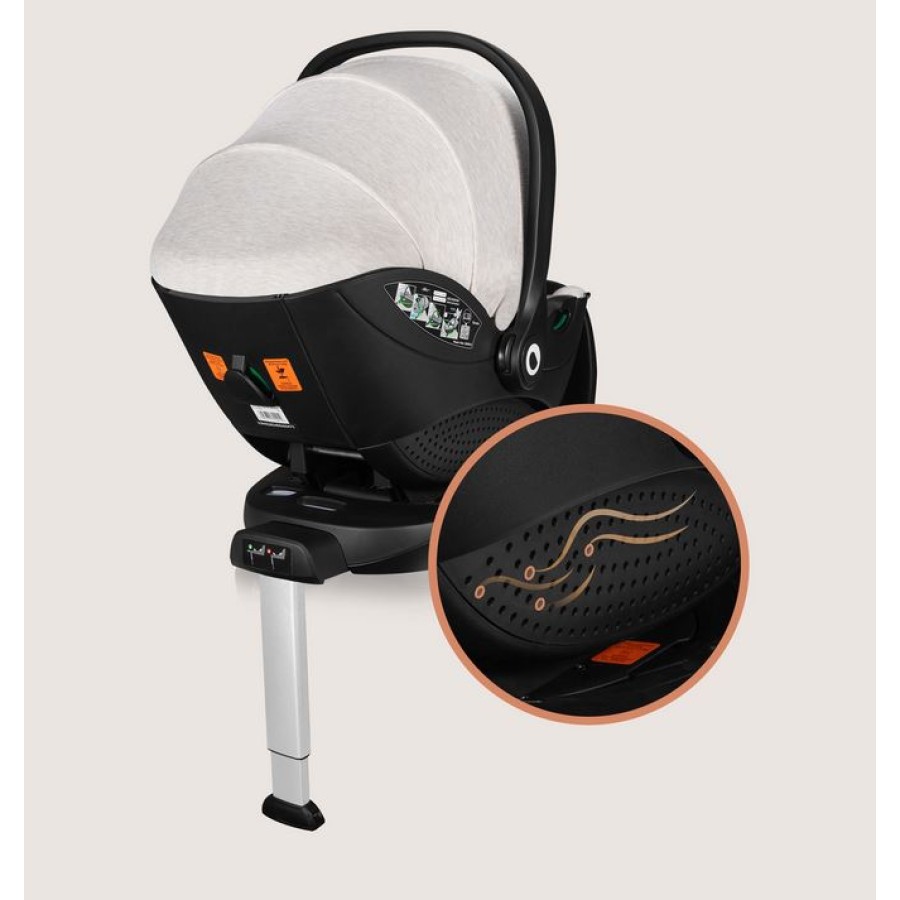 Lionelo Moxie i-Size set κάθισμα αυτοκινήτου 40-87cm & περιστρεφόμενη βάση isofix Beige Sand