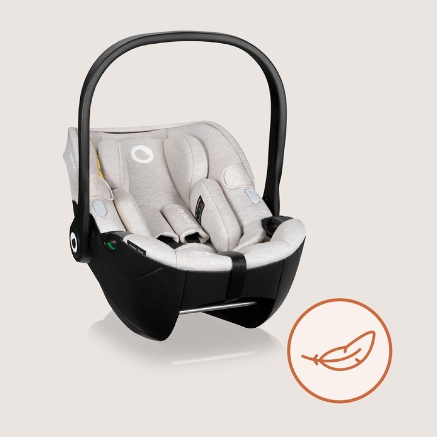 Lionelo Moxie i-Size set κάθισμα αυτοκινήτου 40-87cm & περιστρεφόμενη βάση isofix Beige Sand