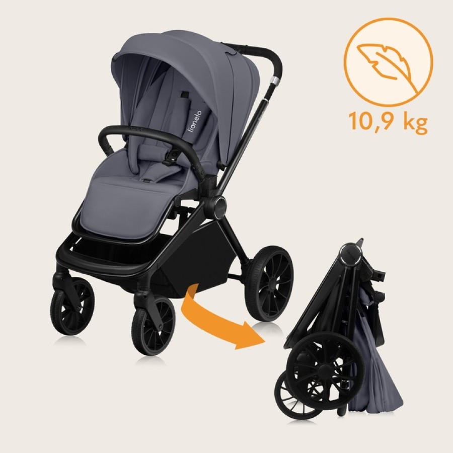 Lionelo Mika Plus Καρότσι Βρεφικό με Αναστροφή έως 22 kg Beige Sand