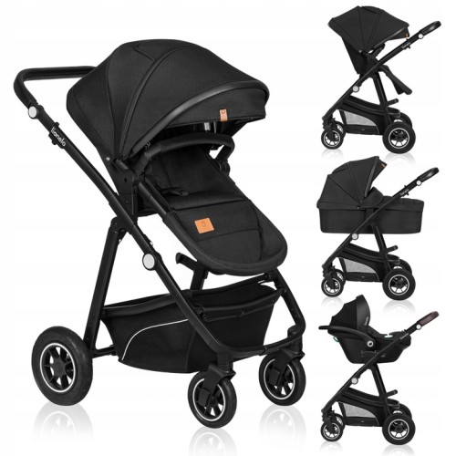 Lionelo Bianka Πολυκαρότσι Καρότσι 3 σε 1 έως 22kg Black Onyx