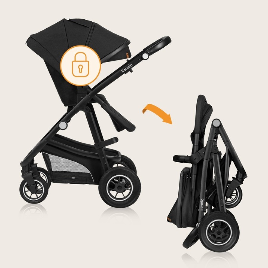 Lionelo Bianka Πολυκαρότσι Καρότσι 3 σε 1 έως 22kg Black Onyx