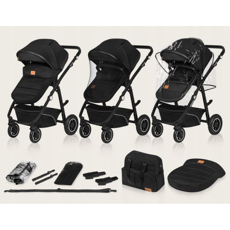 Lionelo Bianka Πολυκαρότσι Καρότσι 3 σε 1 έως 22kg Black Onyx