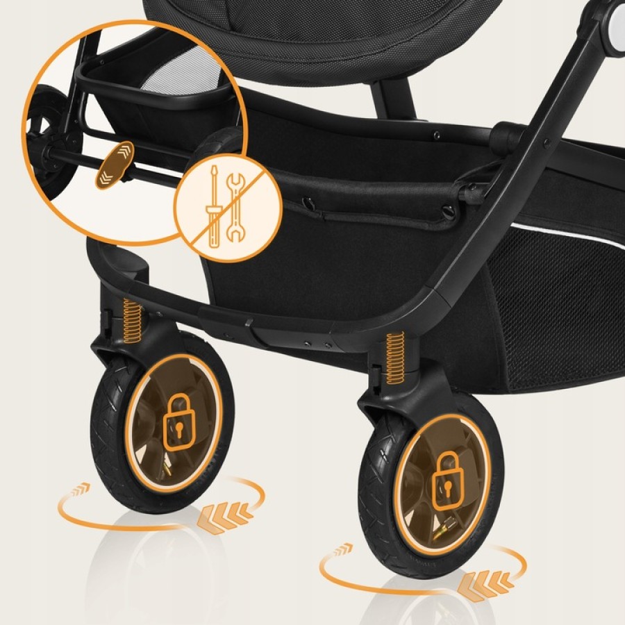 Lionelo Bianka Πολυκαρότσι Καρότσι 3 σε 1 έως 22kg Black Onyx