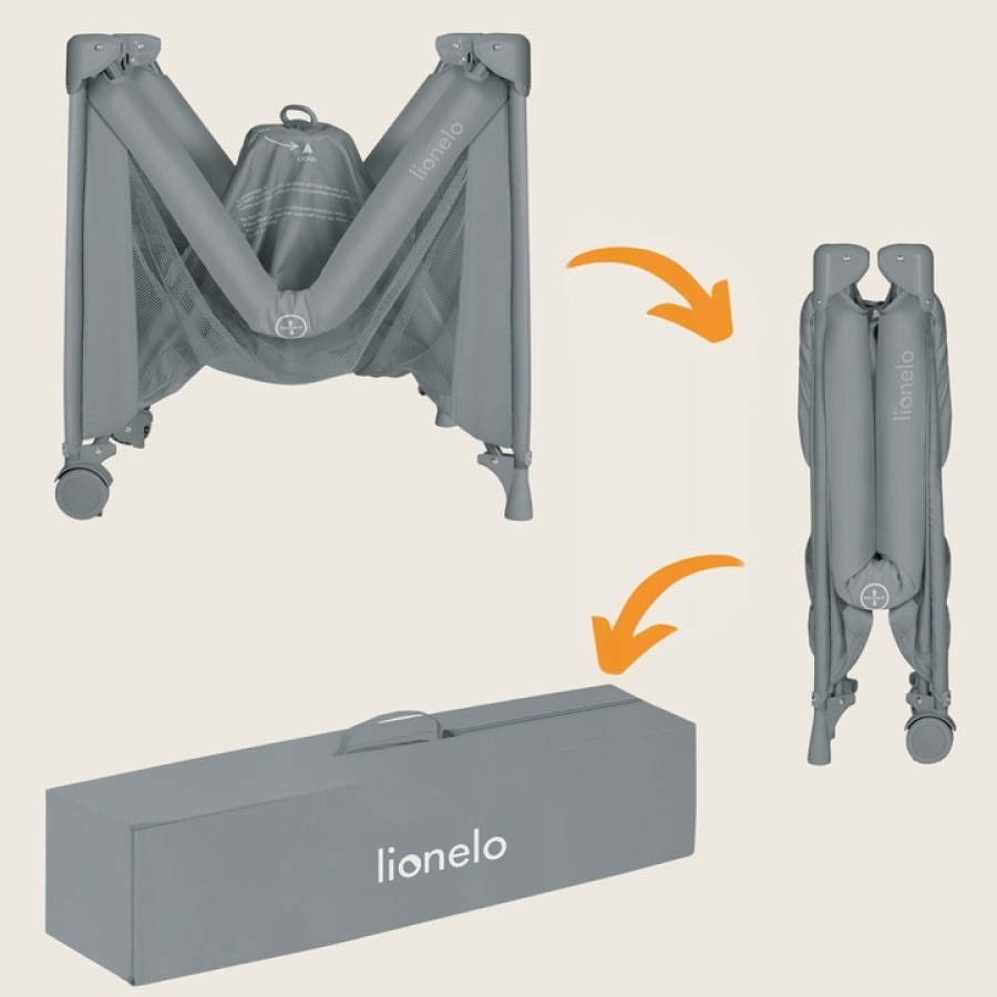 Lionelo Amelie Παρκοκρέβατο 1 Επιπέδoυ Gray Concrete