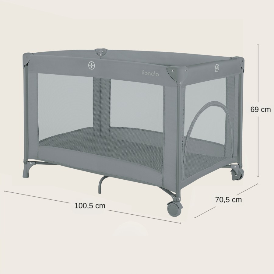 Lionelo Amelie Παρκοκρέβατο 1 Επιπέδoυ Gray Concrete