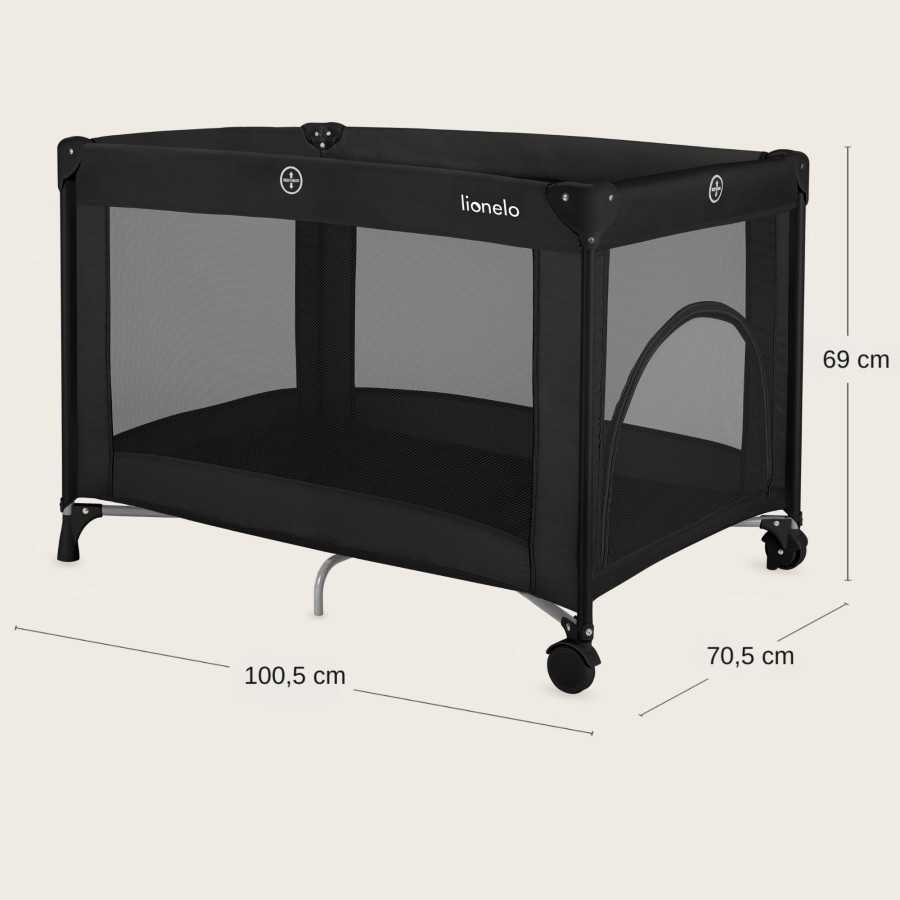 Lionelo Amelie Παρκοκρέβατο 1 Επιπέδoυ Black Carbon