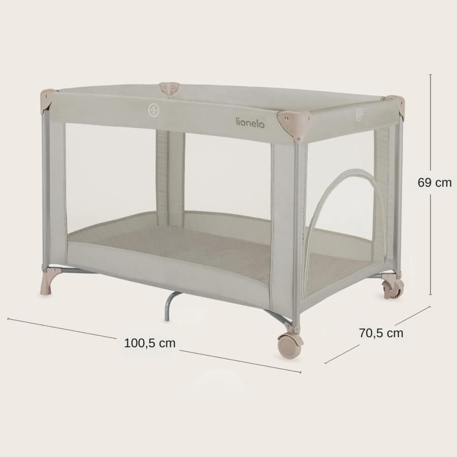 Lionelo Amelie Παρκοκρέβατο 1 Επιπέδoυ Beige Sand