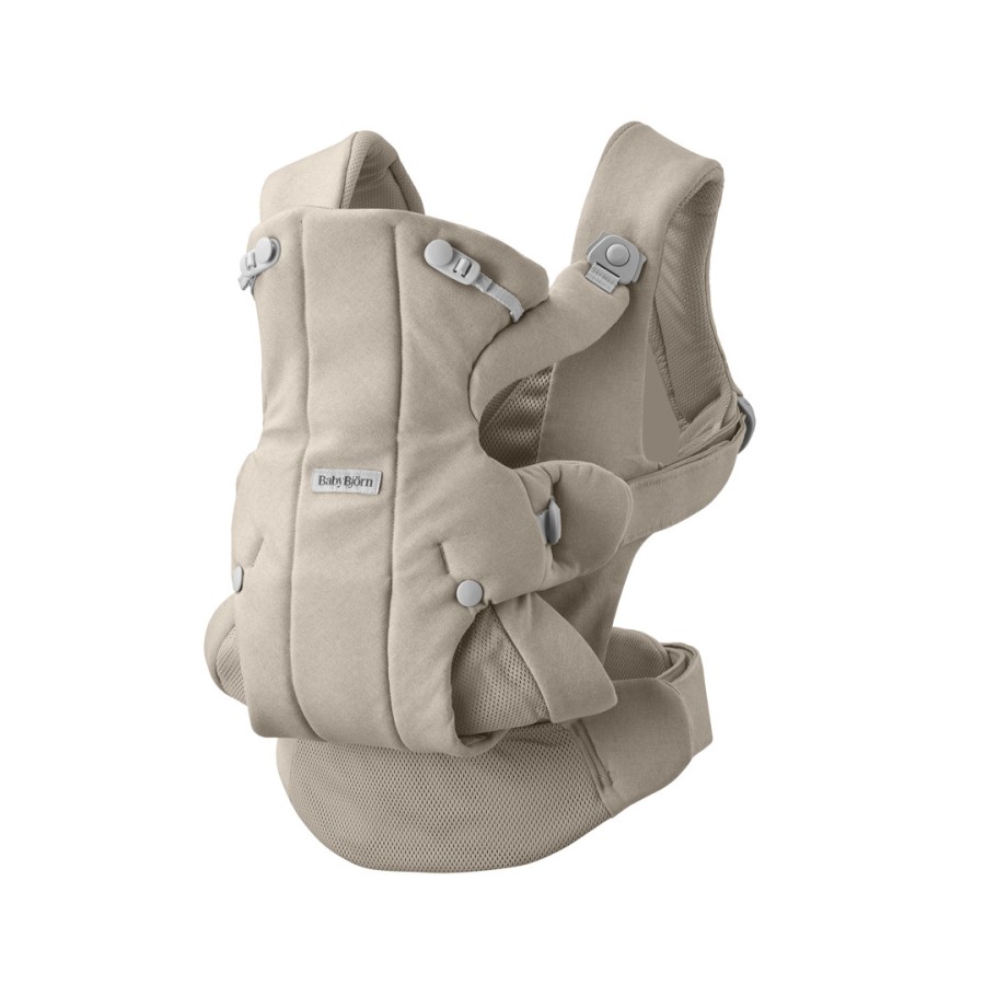 BabyBjörn Hold Μάρσιπος Μωρού Ergonomic Woven, Sand Gray – 0–18m, 3,2–13,5kg