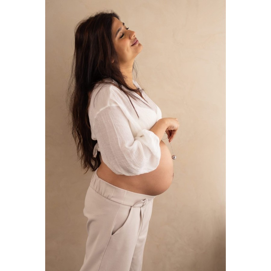 Proud Mama Lilo Heart Silver – Μενταγιόν Εγκυμοσύνης με Μεταλλόφωνο Babybell, Ασημί Καρδιά