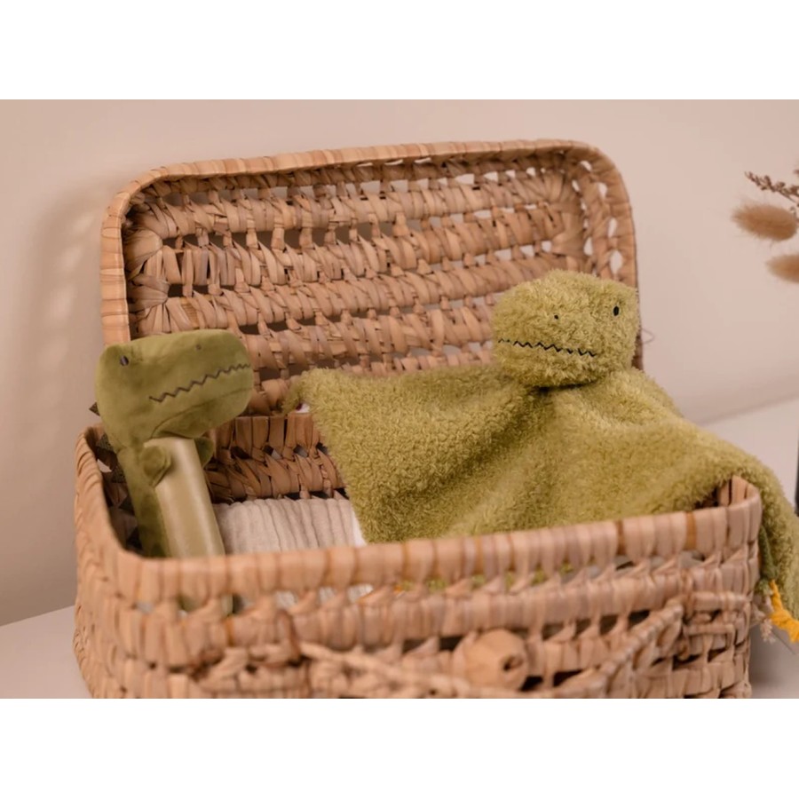 Baby Gift Box Dino Friends Σετ Δώρου Γέννησης 3τμχ με Πανάκι, Κουδουνίστρα & Υφασμάτινο Βιβλίο 0m+