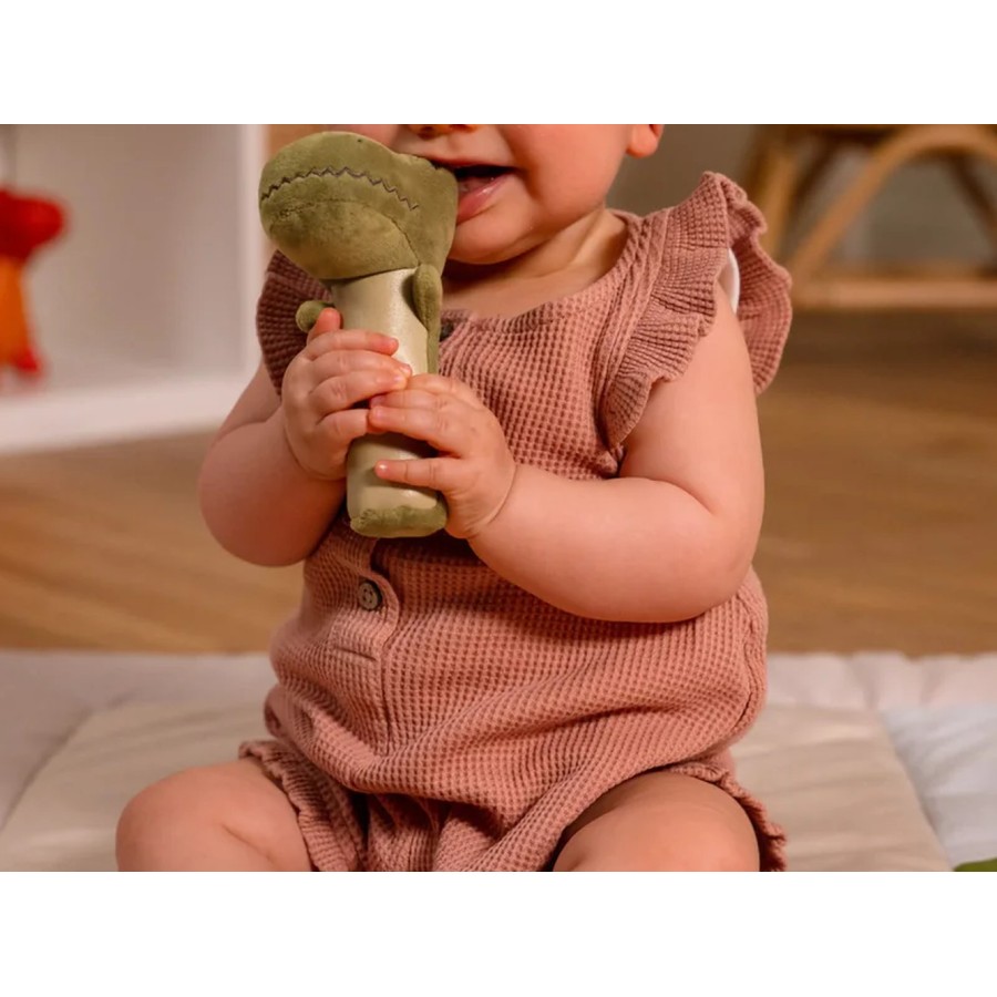 Baby Gift Box Dino Friends Σετ Δώρου Γέννησης 3τμχ με Πανάκι, Κουδουνίστρα & Υφασμάτινο Βιβλίο 0m+