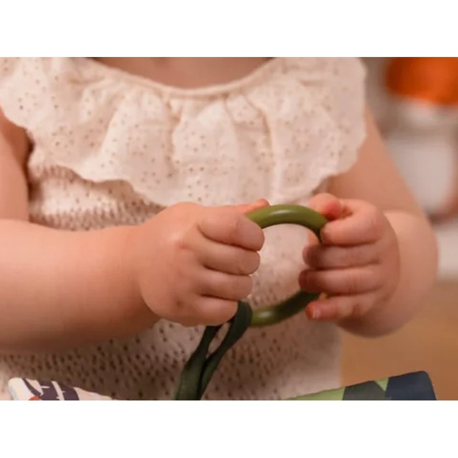 Baby Gift Box Dino Friends Σετ Δώρου Γέννησης 3τμχ με Πανάκι, Κουδουνίστρα & Υφασμάτινο Βιβλίο 0m+
