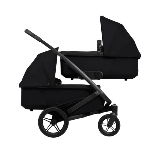 Joolz Geo5 Twin Καρότσι Διδύμων από Γέννηση με 2 Πορτ Μπεμπέ Space Black