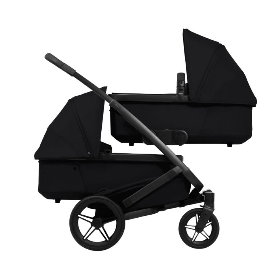 Joolz Geo5 Twin Καρότσι Διδύμων από Γέννηση με 2 Πορτ Μπεμπέ Space Black