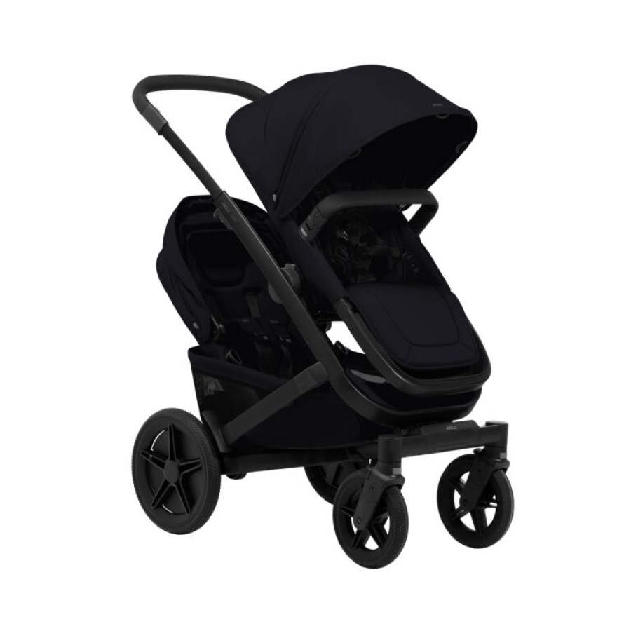 Joolz Geo5 Twin Καρότσι Διδύμων από Γέννηση με 2 Πορτ Μπεμπέ Space Black