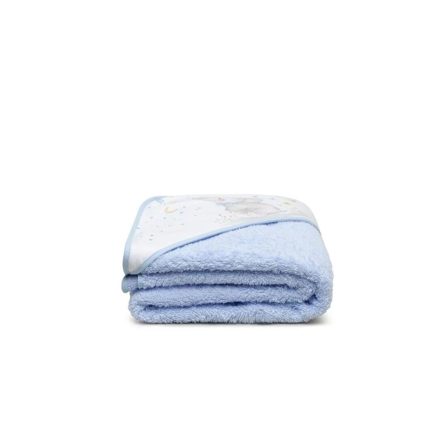 Interbaby Elefante Βρεφικό Σετ Μπουρνούζι Κάπα 100x100εκ. & Βελούδινο Πανάκι Παρηγοριάς Blue