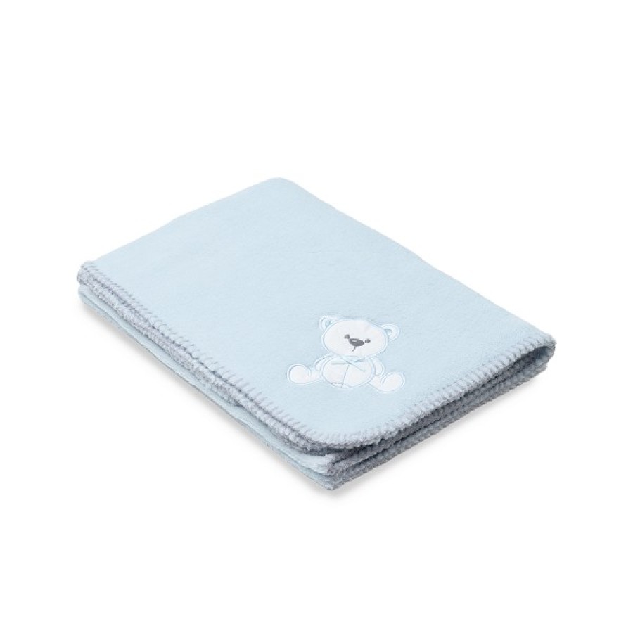 Interbaby Βρεφική Κουβέρτα Αγκαλιάς Bear Blue 80x110εκ.