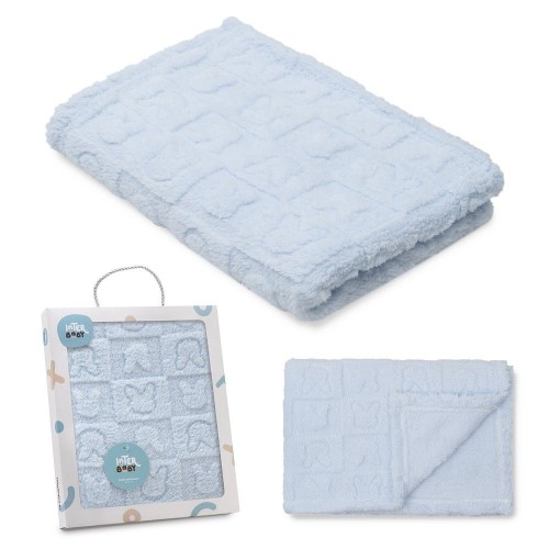Interbaby Βρεφική Κουβέρτα Αγκαλιάς Bunnies Blue 80x110εκ.