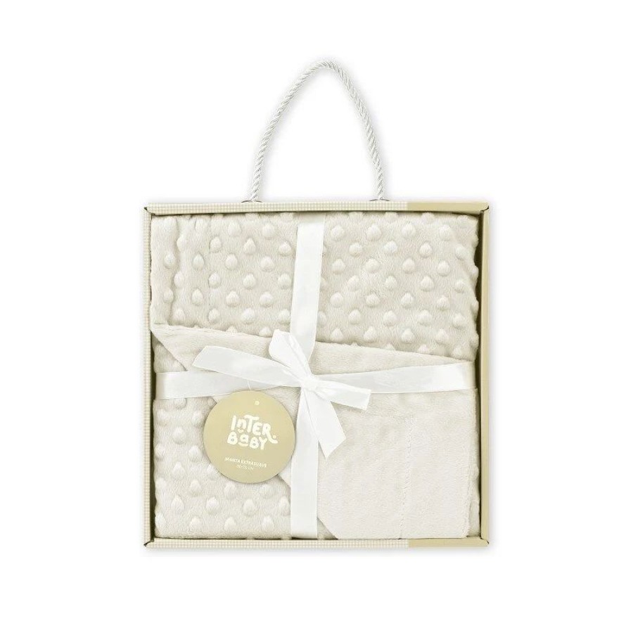 Interbaby Βρεφική Κουβέρτα Αγκαλιάς Coral Flecce Beige 80x110εκ.