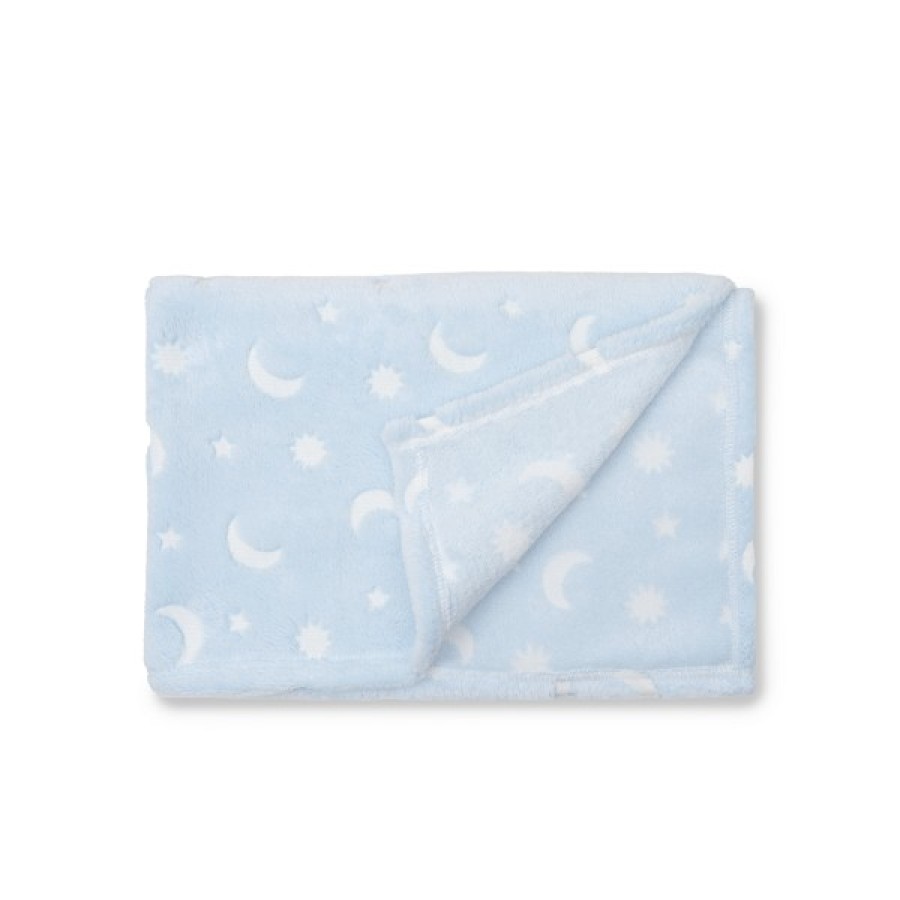 Interbaby Βρεφική Κουβέρτα Αγκαλιάς Stars Blue 80x110εκ.