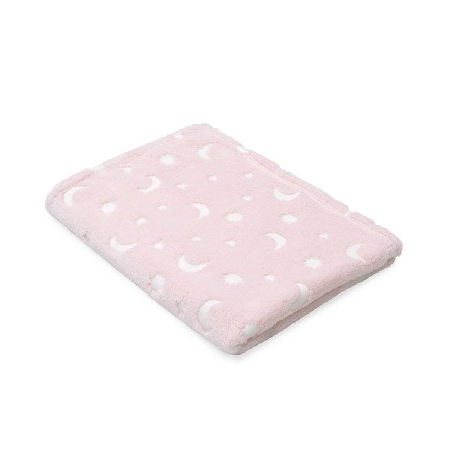 Interbaby Βρεφική Κουβέρτα Αγκαλιάς Stars Pink 80x110εκ.