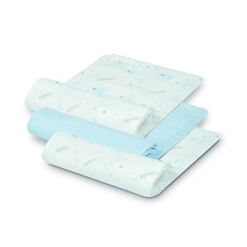 Interbaby Πάνες Αγκαλιάς Bear Bamboo 55x70εκ. Σετ 3τμχ. Blue