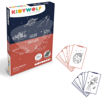 60 Κάρτες για τα Mini Tablet Ζωγραφικής Kidwolf Kidydraw με Θέμα Δεινόσαυροι & Γαλαξίας