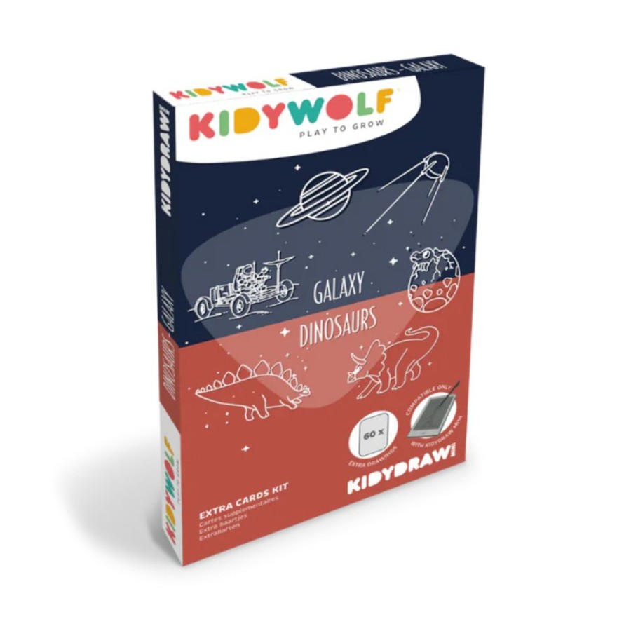 60 Κάρτες για τα Mini Tablet Ζωγραφικής Kidwolf Kidydraw με Θέμα Δεινόσαυροι & Γαλαξίας
