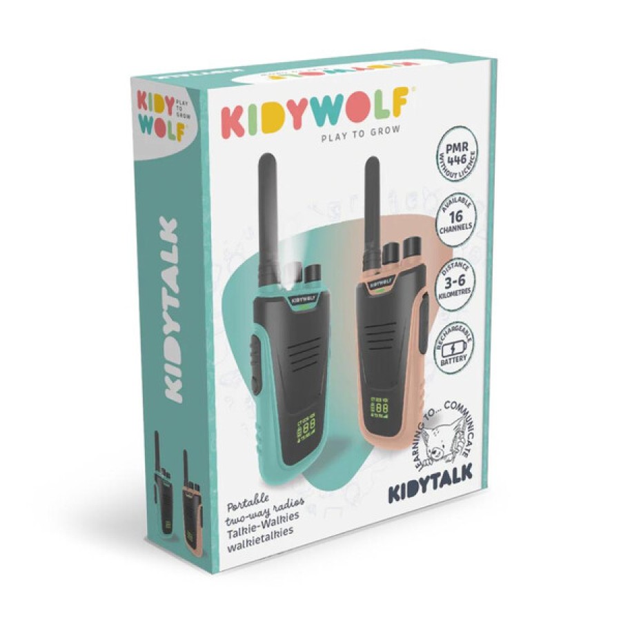 Επαναφορτιζόμενα Walkie-Talkies με Μεγάλη Εμβέλεια 3-6 Χιλιόμετρα Kidywolf Ροζ-Σιέλ