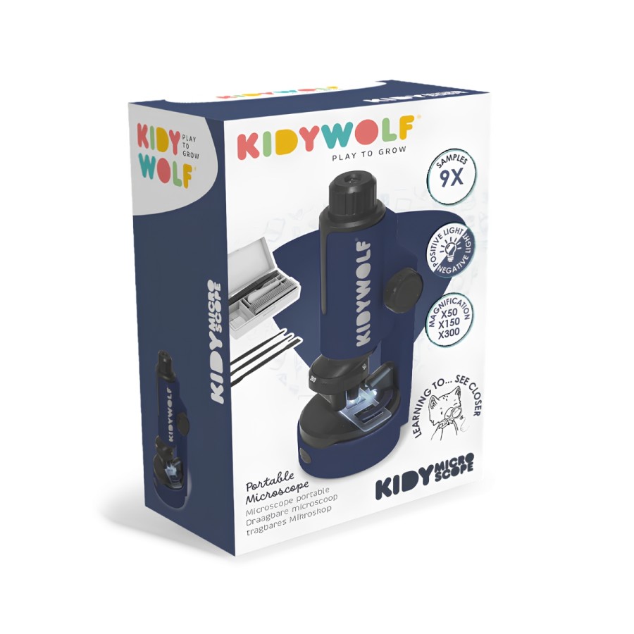 Kidywolf Παιδικό Φορητό Μικροσκόπιο με Δείγματα & Εργαλεία Μπλε