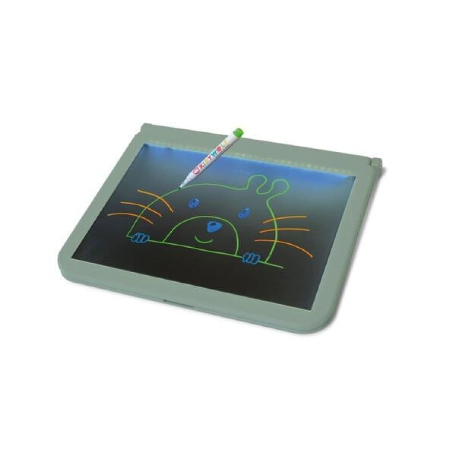 Kidywolf Παιδικό Tablet Ζωγραφικής Δύο Όψεων, Επαναφορτιζόμενο με Φως, Οθόνη LED & Μαυροπίνακα