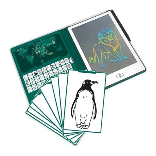 Kidywolf Παιδικό Tablet Ζωγραφικής με Οθόνη LCD με 30 Κάρτες Animals Around The World