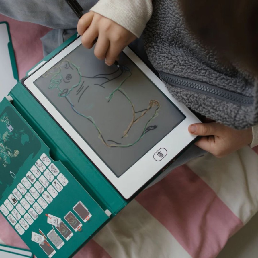 Kidywolf Παιδικό Tablet Ζωγραφικής με Οθόνη LCD με 30 Κάρτες Animals Around The World