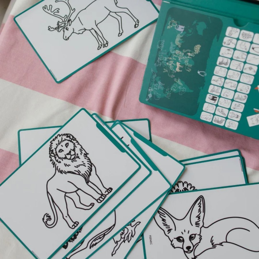 Kidywolf Παιδικό Tablet Ζωγραφικής με Οθόνη LCD με 30 Κάρτες Animals Around The World
