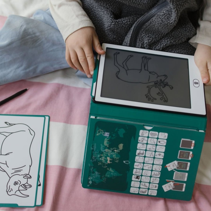 Kidywolf Παιδικό Tablet Ζωγραφικής με Οθόνη LCD με 30 Κάρτες Animals Around The World